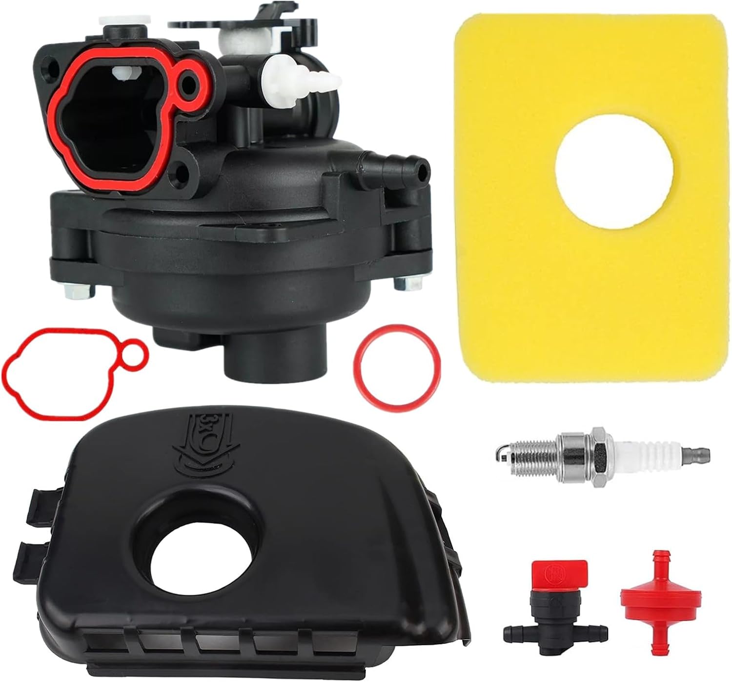 84001982 Carburetor With Air Filter & Cover For Briggs & Stratton 84001982 Carb Compatible with 08P502 8P502 09P602 9P602 Engines