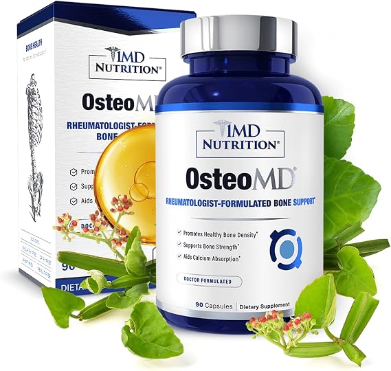 1MD Nutrition OsteoMD for Comprehensive Support - Supplement for Women and Men - Promote Density w/Vitamin D - Hydroxyapatite w/Vitamin D3 & K2-90 Capsules