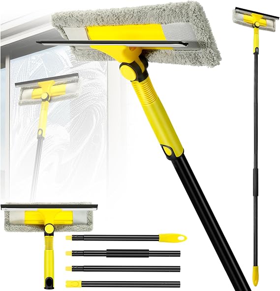 Professional Window Squeegee with 60" Extension Pole for Home