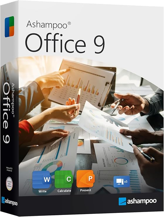 Office 9 - Home Student Professional - lebenslange Laufzeit für 5 PCs im Haushalt - kein ABO - Kompatibel mit Word Excel Powerpoint für Windows 11 10