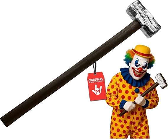 Morph Fake Sledge Hammer Prop - 24 Inch Long Fake Weapons, Battle Hammer Prop, Clown Weapons Realistic Look, Evil Clown Costume Accessory for Adults.