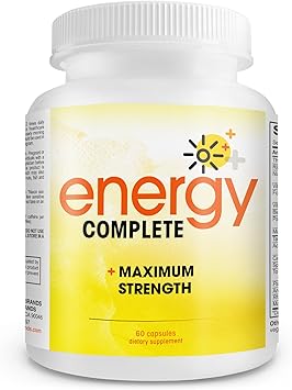 Energy Complete - 18-in-1 Vegan Energy and Focus Supplement - Vegan Caffeine Pills (60 Daily Capsules)