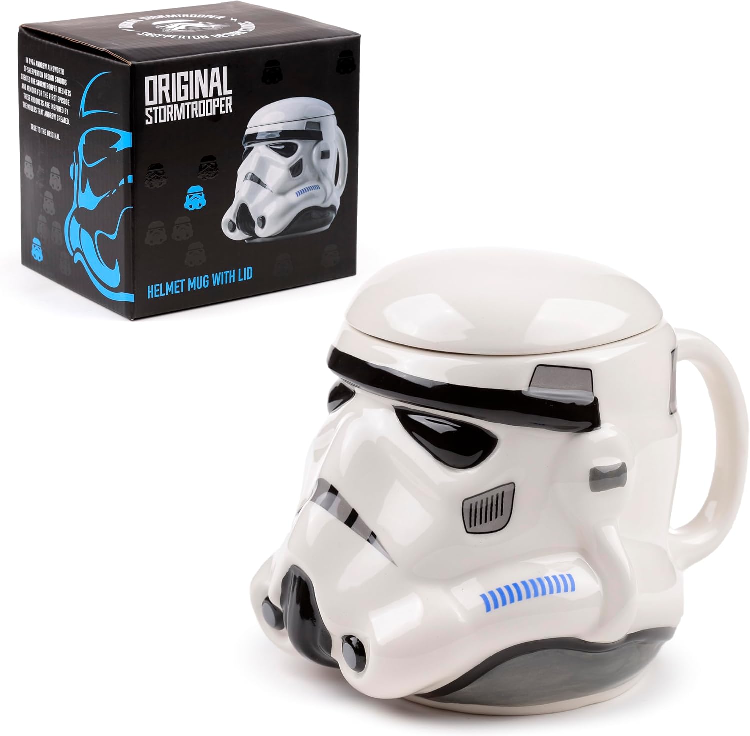 Puckator The Original Stormtrooper Helmet Ceramic Shaped Tea Coffee Mug Funny Home Accessories Cute Gifts for Girlfriend Large Mugs for Men Women Hot Drinks Cups Presents Secret Santa Gift Cup Set