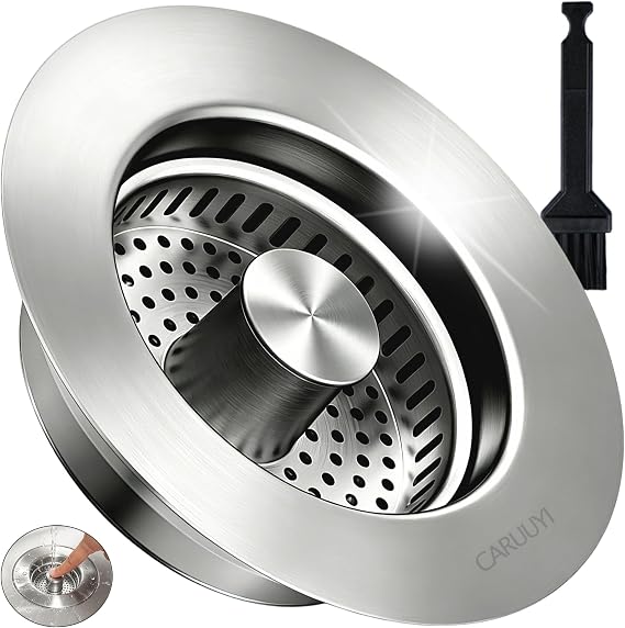 Upgraded 3-in-1 Pop-Up Kitchen Sink Drain Strainer Stopper