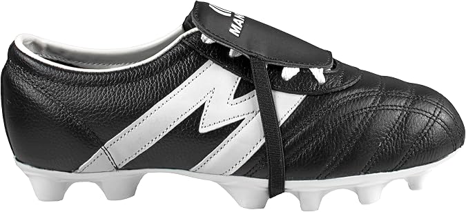 Professional Soccer Cleats MID SX, Genuine Leather, Black and White, Firm Ground (Black, US Footwear Size System, Adult, Men, Numeric, Medium, 8)