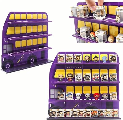 Display Compatible with Funko Bitty HP Series, Knight Bus Shelf for Bitty Pops Harry Figures, Wallmountable Shelf