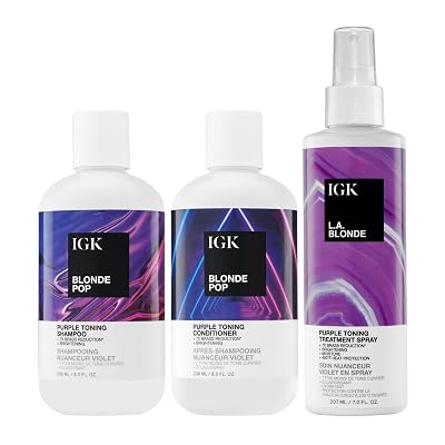 IGK BLONDE POP Purple Toning Conditioner | Brighten  Neutralize Brass | Vegan  Cruelty Free |