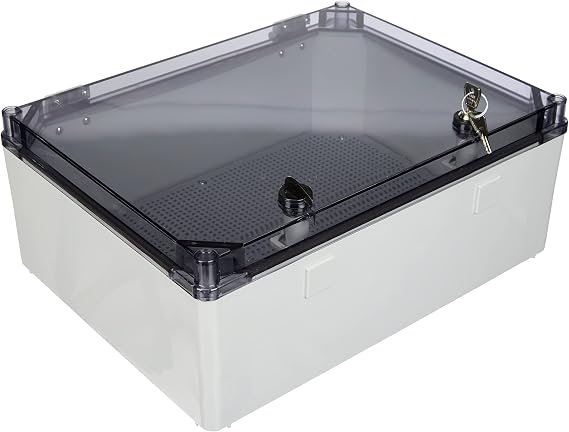 Elektro-PLAST Switch Cabinet with Lock UNI-1/T 400 x 300 x 160 mm Distribution Cabinet Industrial Housing Control Box IP65 43.11 Surface-Mounted 5757 Grey