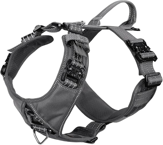 ICEFANG Dog Halter Harness with Metal Buckles,Dog Strap Vest for Medium Dogs