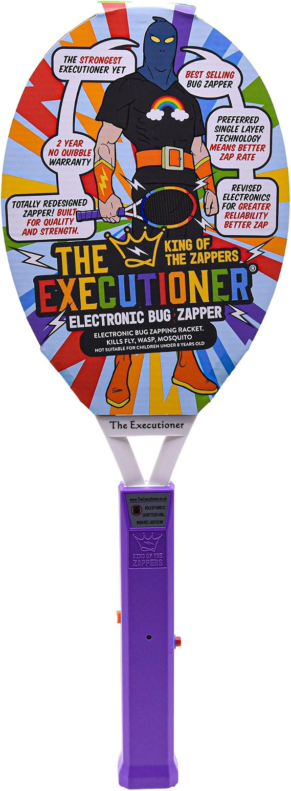 The Executioner Rainbow Electric Fly Swatter Bug Zapper Racket Fly Wasp Mosquito Insect Killer Single Layer Pest Control for Indoor and Outdoor