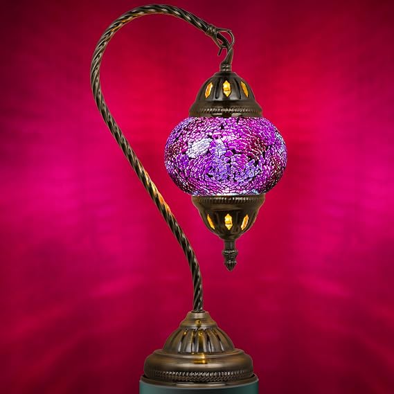 Marrakech Turkish Mosaic Lamp Stained Glass Table Lamp with Tiffany Style