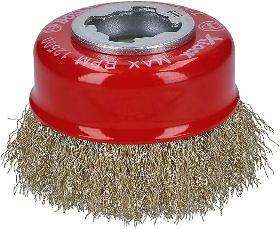Bosch Professional 1 x dalgalı tencere fırçası Clean (metal, X-LOCK, Ø 75 mm, tel kalınlığı 0,3 mm, çap 115 mm, açılı taşlama makinesi aksesuarı)