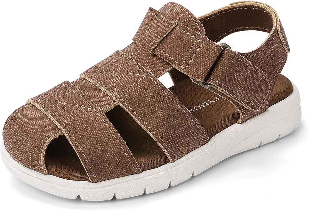 Luffymomo Toddler Kids Closed Toe Fisherman Sandals | Boys Girls Lightweight Shoes,Adjustable Beach Summer Sandal
