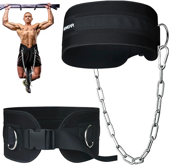 Dip Belt for Weightlifting, Weight Belt with Chain for Pullup, Weight Lifting Belt,Lifting Belt,Powerlifting Gym Belt for Pull Up, Squats,