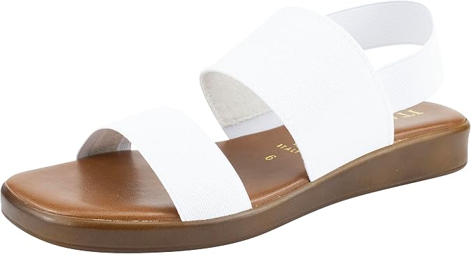 ITALIAN Shoemakers Celin Women's Low Platform Stretch Heel Strap Sandal for Women
