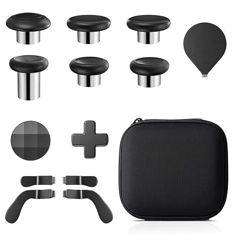13 in 1 Metal Thumbsticks for Xbox One Elite Series 2 Core Controller Parts | Magnetic Tool-free Quick Release. Premium TPE&Stainless Steel. Durable&Fade-Resistant,Complete 13-in-1 Accessory Kit