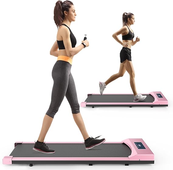 Walking Pad Treadmill, Under Desk Treadmill Portable, Desk Treadmill for Office Under Desk, Walking Treadmill Electric Quiet for Home/Apartment/Flat with Remote Control and LED Dispaly
