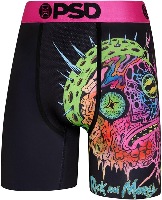 PSD Men's R&m Acid Boxer Briefs, Multi, XL