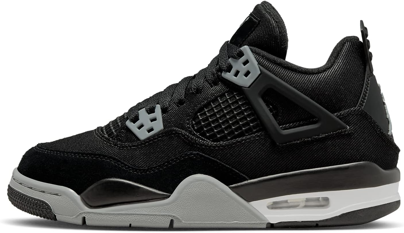 Jordan Youth Air Jordan 4 Retro GS 408452 111 Military Black - Sizes, WhiteBlackWhite, 39 EU
