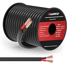 VIABRICO 14 Gauge 2 Conductor Electrical Wire, 14 AWG 2.08mm Wire PVC Cord, 12V/24V DC Low Voltage/Copper Clad Aluminum Flexible/2 Wire for Automotive LED Strips Lamp Lighting Marine(9.1M/30FT)