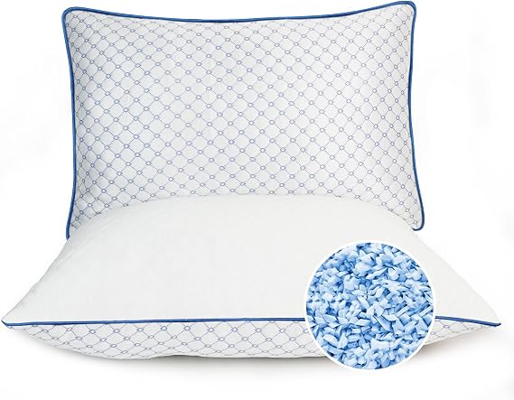 Adjustable Bed Pillows Queen Size Set of 2 for Sleeping, Soft and Supportive Bed Pillows with Memory Foam Filling for Side, Back and Stomach Sleepers, Neck Supportive-Queen Size, 2 Pack
