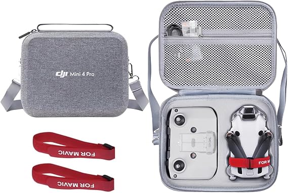 Mini 4K Case Storage Bag for DJI Mini 4K / 2 SE / 2 Drone and RC-N1C/RC-N1 Protective Case Accessory with 2 Spare Battery Slots Lightweight, Shockproof, Drop-proof, Portable Carry Bag