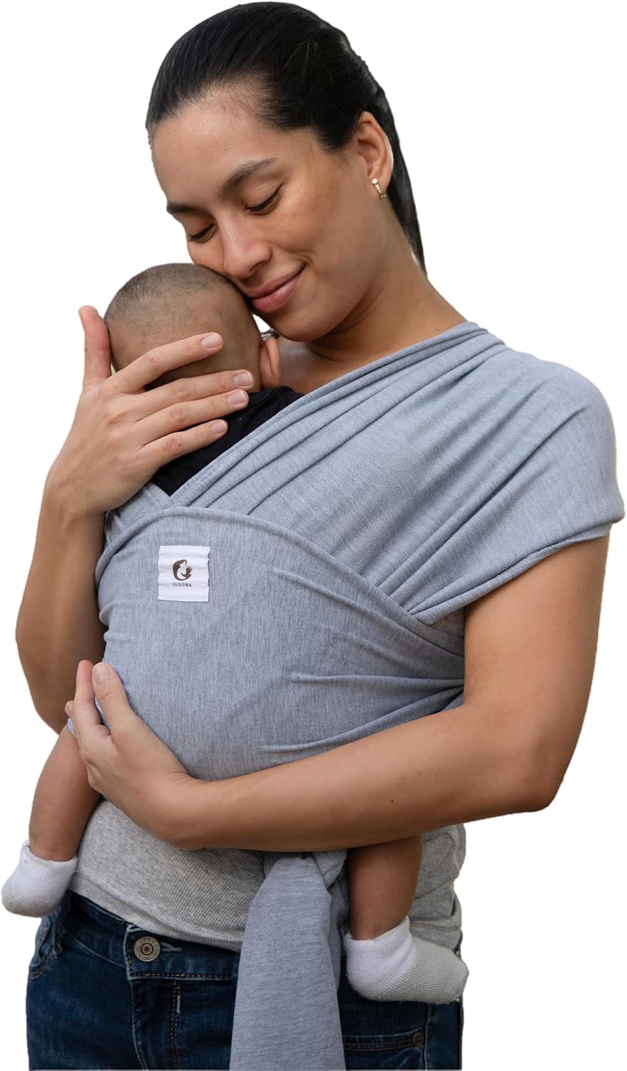 ELDOMA Baby Wrap Carrier - Lightweight, Breathable Baby Sling, Hands Free Baby Carrier Sling, Baby Carriers for Newborn, Infant Classic Grey