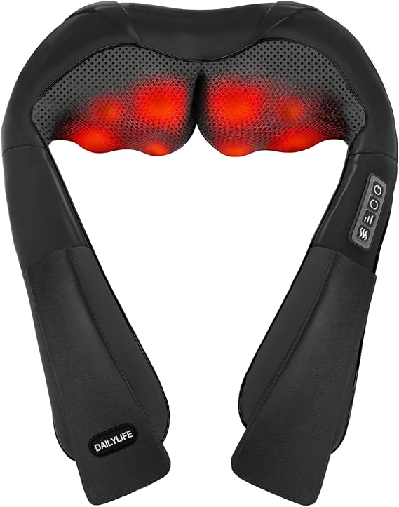 DAILYLIFE Neck Massager with Heat, Electric Back Massager for Pain Relief Deep Tissue, Massager for Neck Pain, Shoulder, Waist, Leg and Foot, Relaxation Gifts for Wife, Husband, Dad, Mom