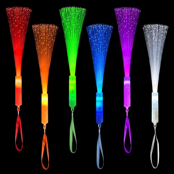 Glow in Dark Fiber Optic Lights Bulk-24 Pack,Light Up Party Favors for Kids | Toys Gifts Goodie Bag Basket Stuffers Fillers for Toddlers,Ultra Bright Sparklers Fireworks Item for Birthday,Wedding,Camping