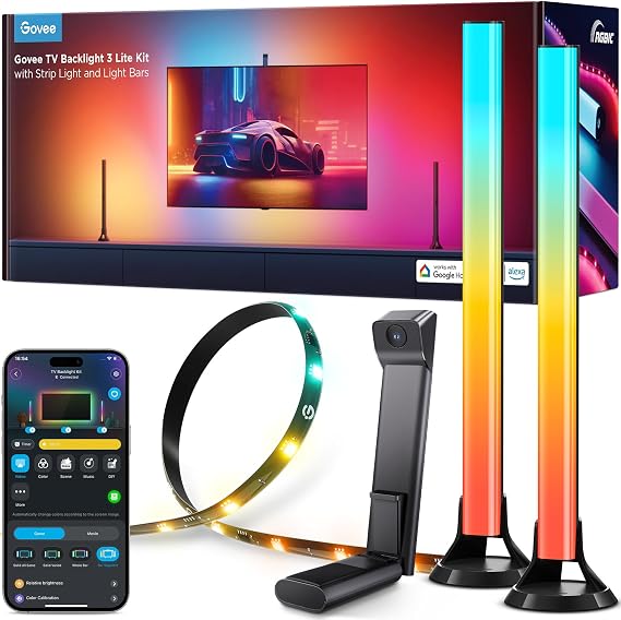 Govee TV Backlight 3 Lite for 55-65 inch TVs, 16 Million Colors [Energy Class G]