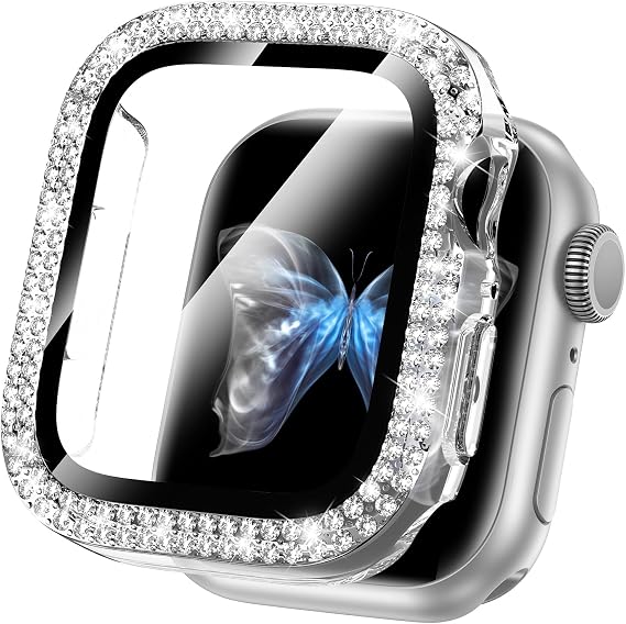 Goton 41mm Bling Case with Glass for Apple Watch Series 9/8/7