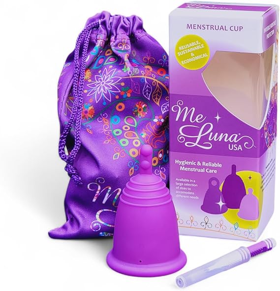 Most Customizable Menstrual Cup with Stem Handle | MeLuna Me Luna | Comfortable Period Cup Reusable Cup | Tampon Pad Alternative for All Body Types | Classic