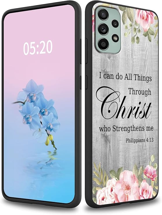 Rossy Samsung Galaxy A23 5G Case, Bible Verse Philippians 4-13 Pattern, Slim Lightweight Soft TPU Silicone Shockproof Protection Cover, Compatible Women Men