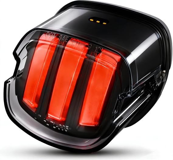 LED Brake Tail Light for Harley Dyna Sportster Touring Softail, Rear Taillight with Strobe Function, Plug & Play
