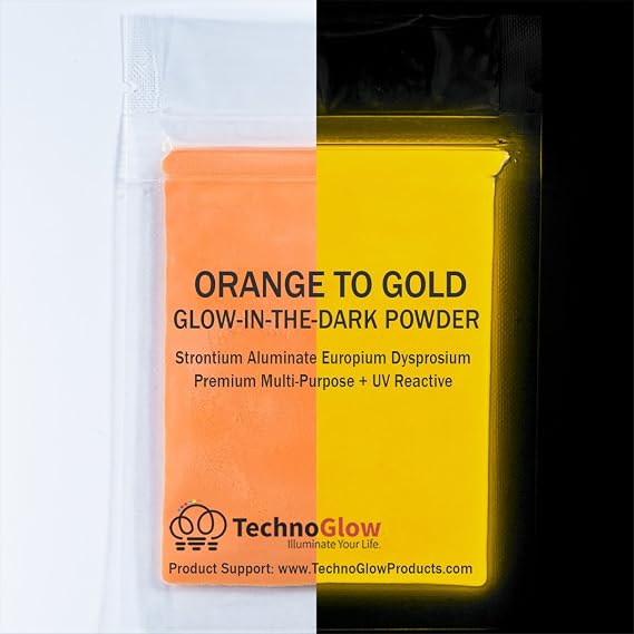 Orange Glow in The Dark Powder Pigment