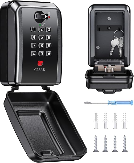 Mohard Key Safe Wall Mounted, 12 Digit Combination Keysafe Outdoor