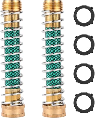 Garden Hose Extension Adapter, Hose Kink Protector with Coil Spring, 2 Pack