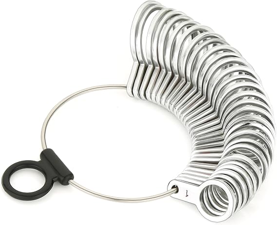 Splenor Tools Steel Finger Sizer - US Standard Size 1 to 15 - for Measuring Finger Sizes - 29 Rings Set - Jewelry Making Ring Sizer Tool