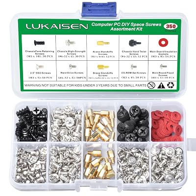 350PCS Computer Screws Motherboard Standoffs Assortment Kit for Universal Motherboard - 6-32 Male to M3 Female Standoffs for 2.5 SSD Hard Drive Fan Power Graphics, PC Case for DIY & Repair