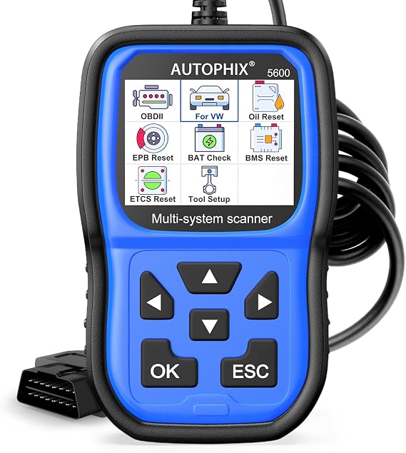 AUTOPHIX 5600 OBD2 Scanner fit for VW Volkswagen Audi Skoda Seat | Full System VAG Diagnostic Tool with ABS SRS EPB Oil Reset TPMS VW Battery Registration Tool, No App or Subscription