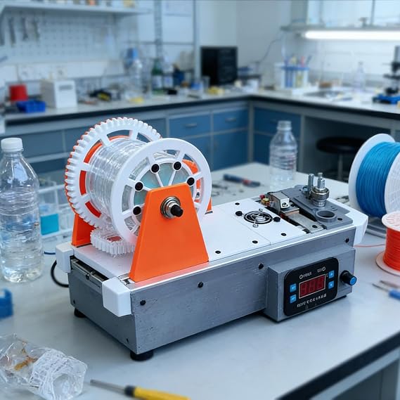 3D Desktop Filament Maker Machine, Pultrusion of 3D Filaments from Plastic Bottles, Printer Filament Making Machine with Digital Temperature Control OrangeGrey
