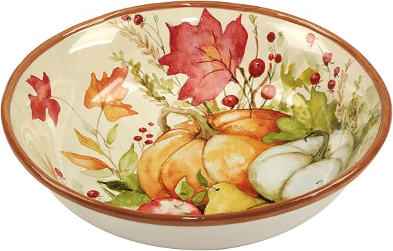 Harvest Blessings Ceramic Serving Bowl Serve salads, pasta, or side dishes in this elegant fall-inspired bowl that makes every meal feel like a celebration of the harvest season