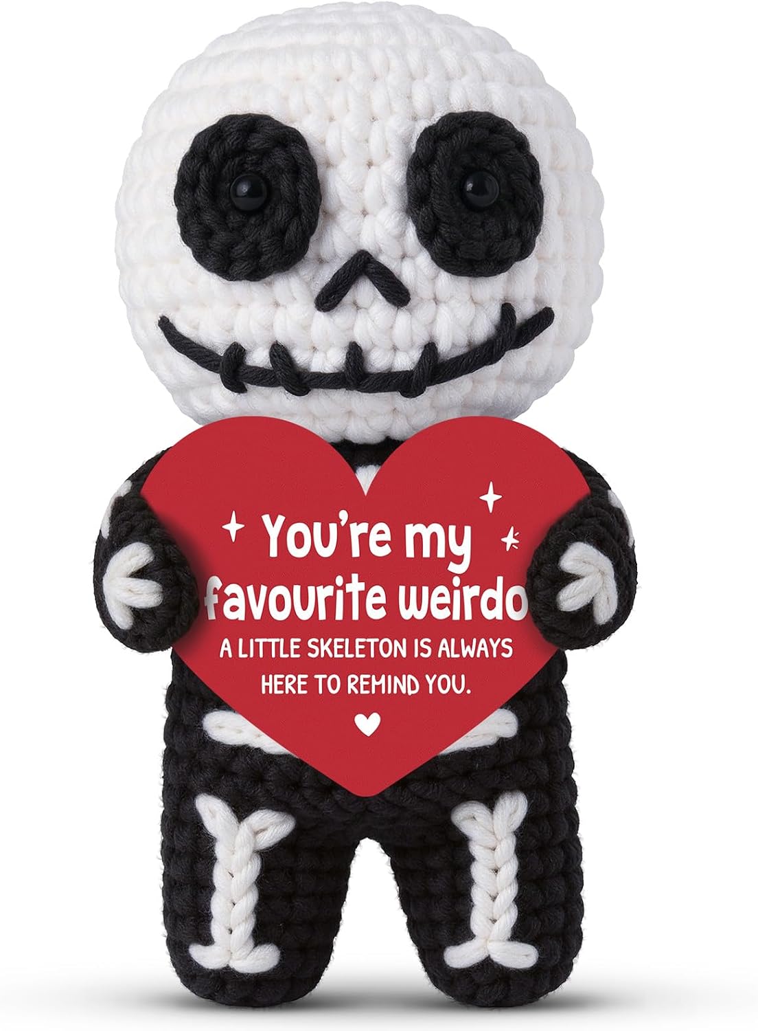 Quirky Anniversary Birthday Gifts for Him Her, Handmade Spooky Skeleton Crochet, Gothic Gifts for Boyfriend Girlfriend, Wedding Engagement Gift for Wife, Husband, Couple, I Love You Decor