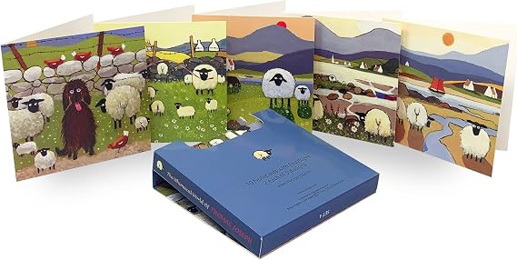 Whimsical World of Thomas Joseph Greeting Cards - 10 Sheep Notelets with Envelopes - All Occasion Blank Cards - Thank You Card, Birthday Card, Sympathy Card - Pack 4
