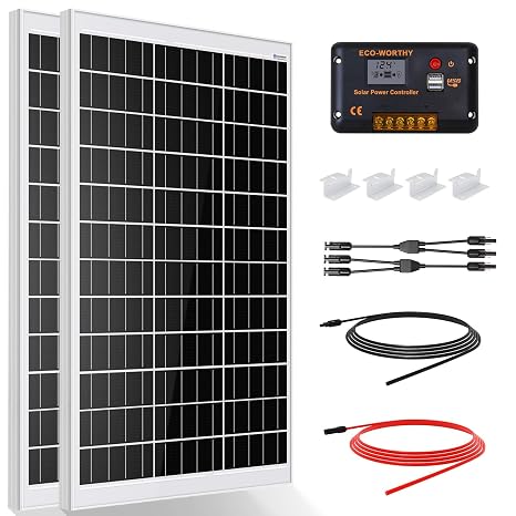 ECO-WORTHY 240W Mono Solar Panel Kit 12V Off-Grid for Caravan Campervan