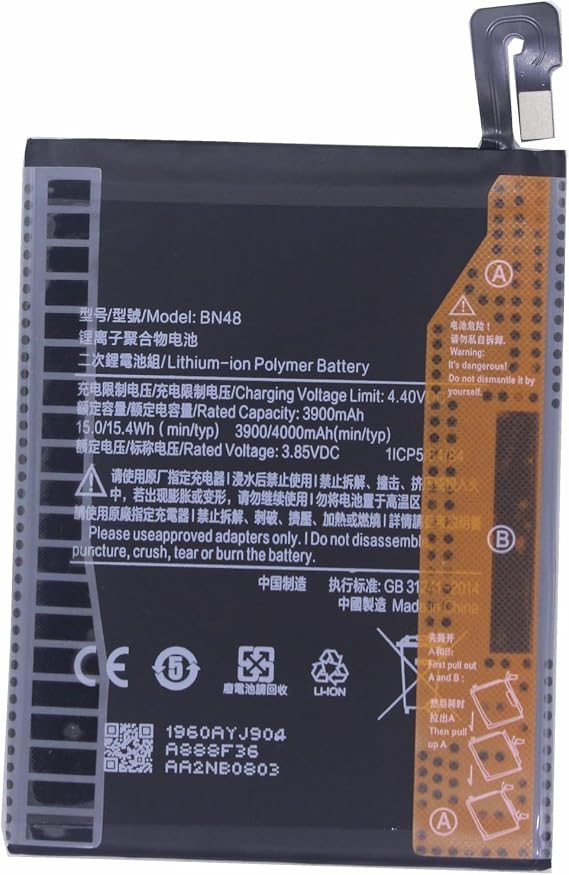 1X 4000mAh BN48 Replacement Battery For Xiaomi redmi Note 6 Pro Phone Batteries