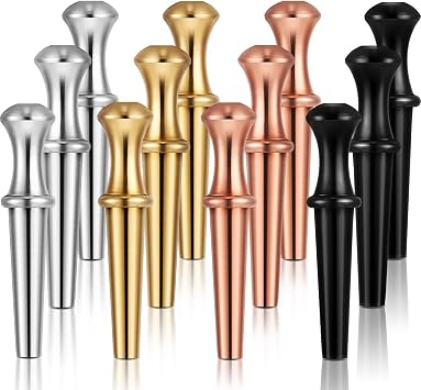 Mudder 12 Pieces Metal Cribbage Pegs Cribbage Board Pegs Fit 18 Holes with a Tapered Design with 4 Colors