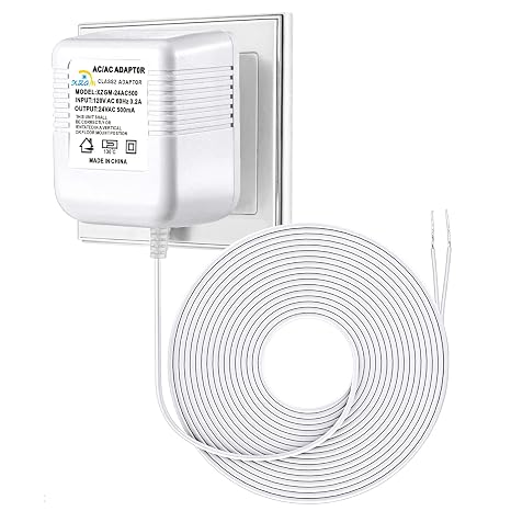 Doorbell Transformer 24V Adapter for Ring Video Doorbell Compatible with Nest Honeywell Ecobee Sensis Video Doorbells (16.4FT White, 12.0, Watts)