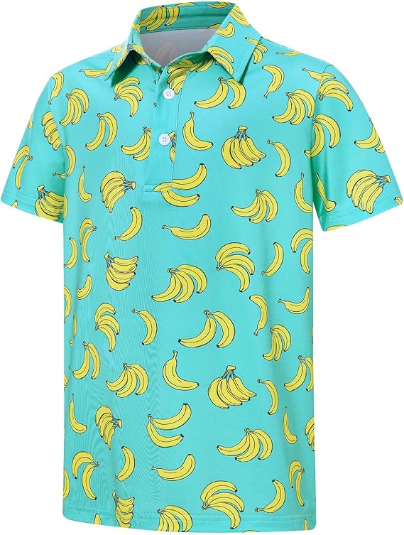 Boys Hawaiian Polo Shirt Short Sleeve Golf Active Casual 5-14T