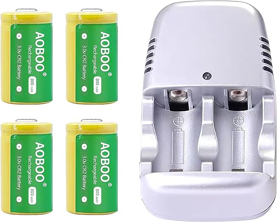 4PCS 3volt 300 mAh CR2 15270 Battery + Chargerl Rapid Rechargeable Battery Charger 3V CR2 Batteries